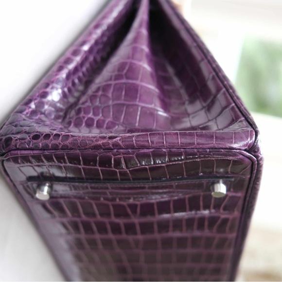 Hermes Birkin 35 Amethyst Crocodile Porosus bag - Picture 2 of 16